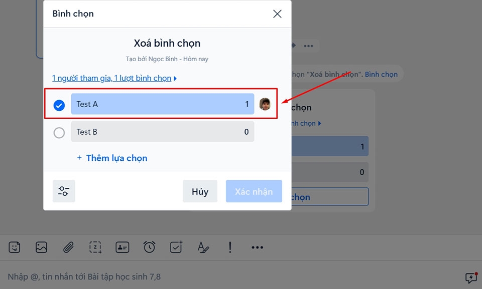 Xóa bình chọn trên Zalo - Ảnh 03