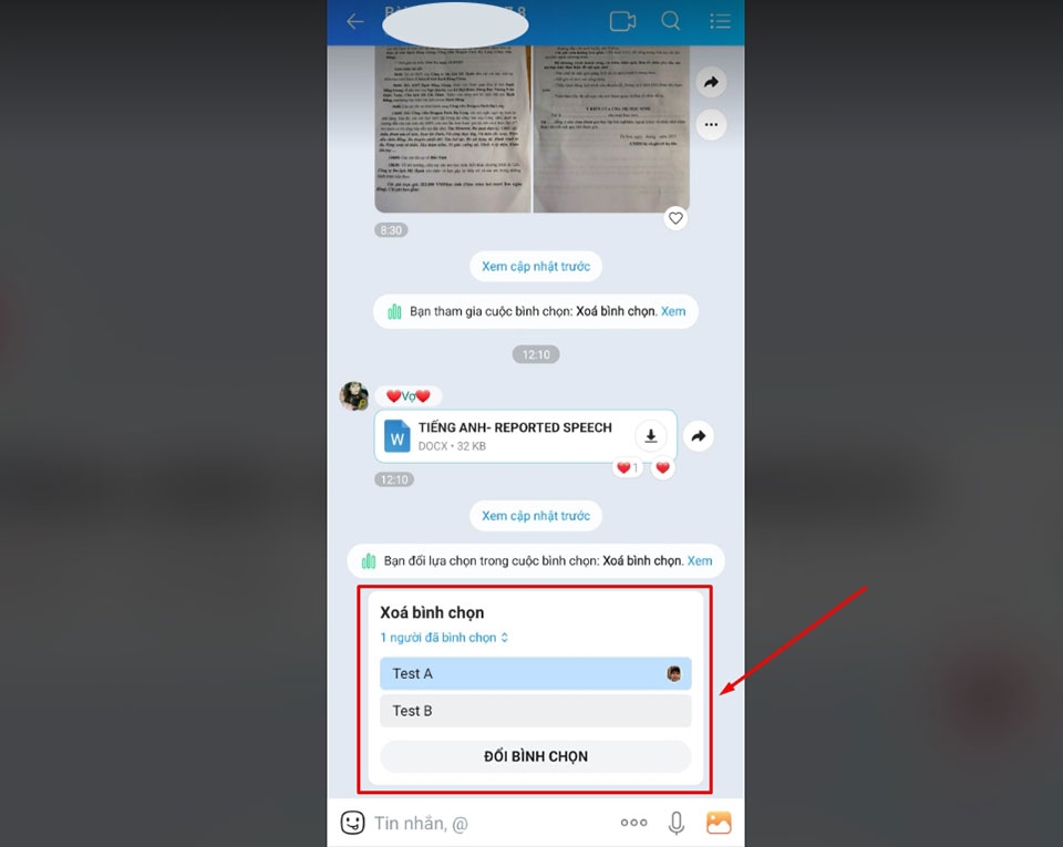 Xóa bình chọn trên Zalo - Ảnh 08