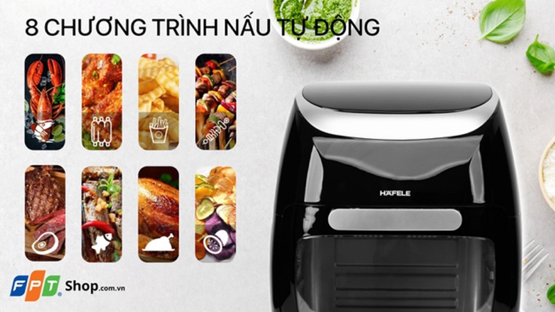 Nồi chiên không dầu Hafele tích hợp nhiều chương trình nấu sẵn