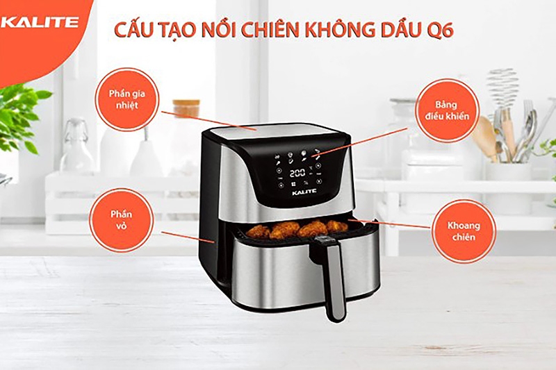 Nồi chiên không dầu 5 lít giá rẻ: Kalite Q6