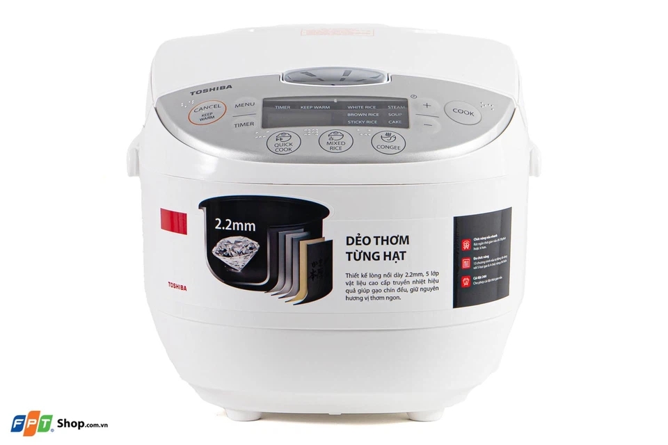 Nồi cơm điện tử Toshiba 1.8 lít RC-18DH2PV(W) có gì đặc biệt?