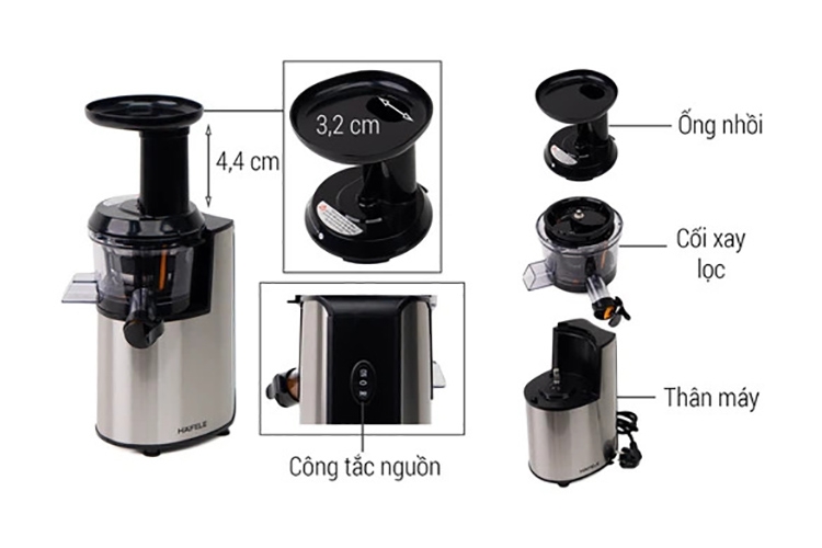 Các bộ phận của máy ép chậm Hafele GS-133N