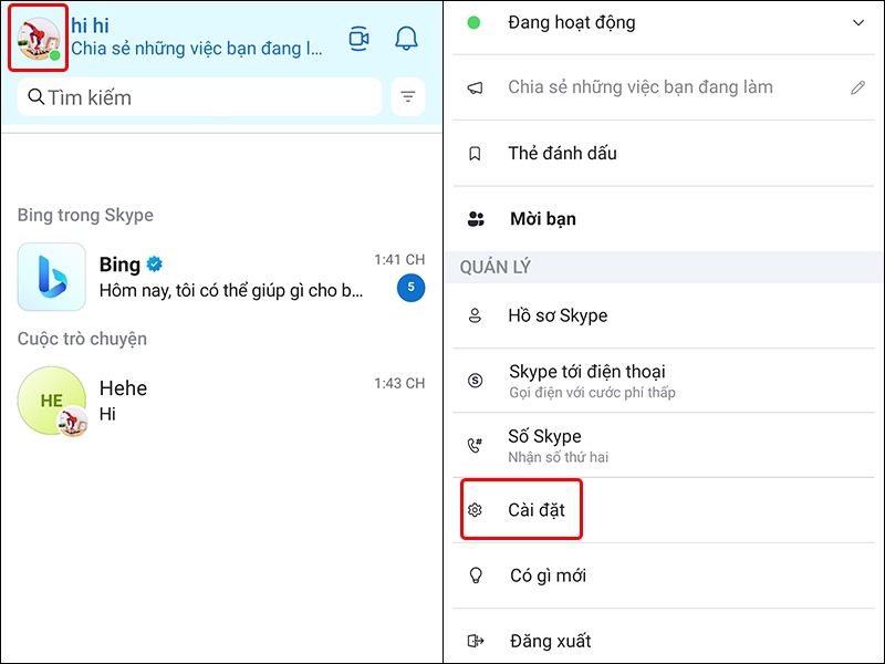 Cách chặn tìm kiếm tài khoản Skype trên điện thoại