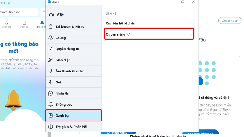 Cách chặn tìm kiếm tài khoản Skype trên máy tính