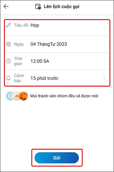 Cách lên lịch cuộc gọi nhóm trên Skype bằng điện thoại