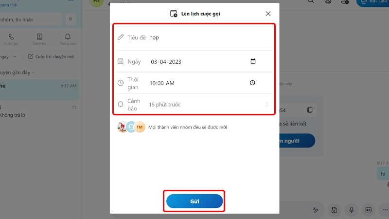 Cách lên lịch cuộc gọi nhóm trên Skype bằng máy tính
