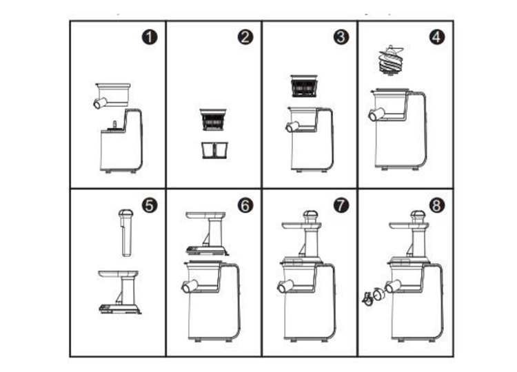 Sơ đồ lắp ráp máy ép chậm Hafele GS-133N