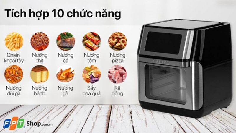Lò nướng kiêm nồi chiên không dầu Kalite Q10