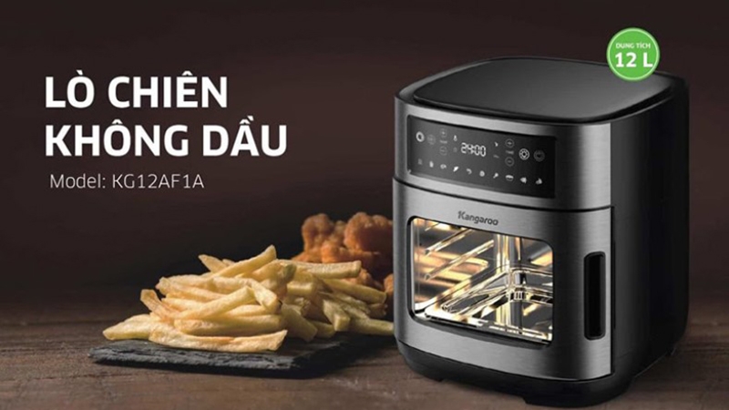 Lò nướng kiêm nồi chiên không dầu Kangaroo KG12AF1A