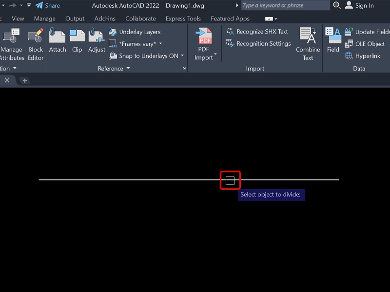 Cách chia đoạn thẳng bằng nhau trong AutoCAD