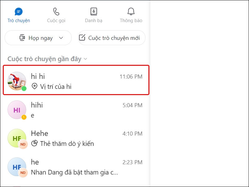 Cách gửi vị trí cho bạn bè trên ứng dụng Skype bằng máy tính