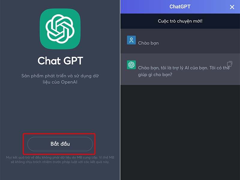 Hướng dẫn sử dụng ChatGPT trên ứng dụng MB Bank
