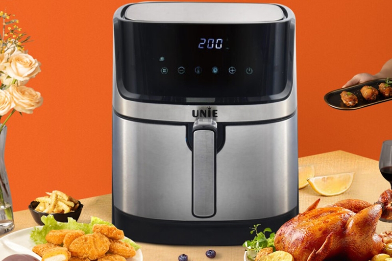 Nồi chiên không dầu Unie được thiết kế dạng hình trụ
