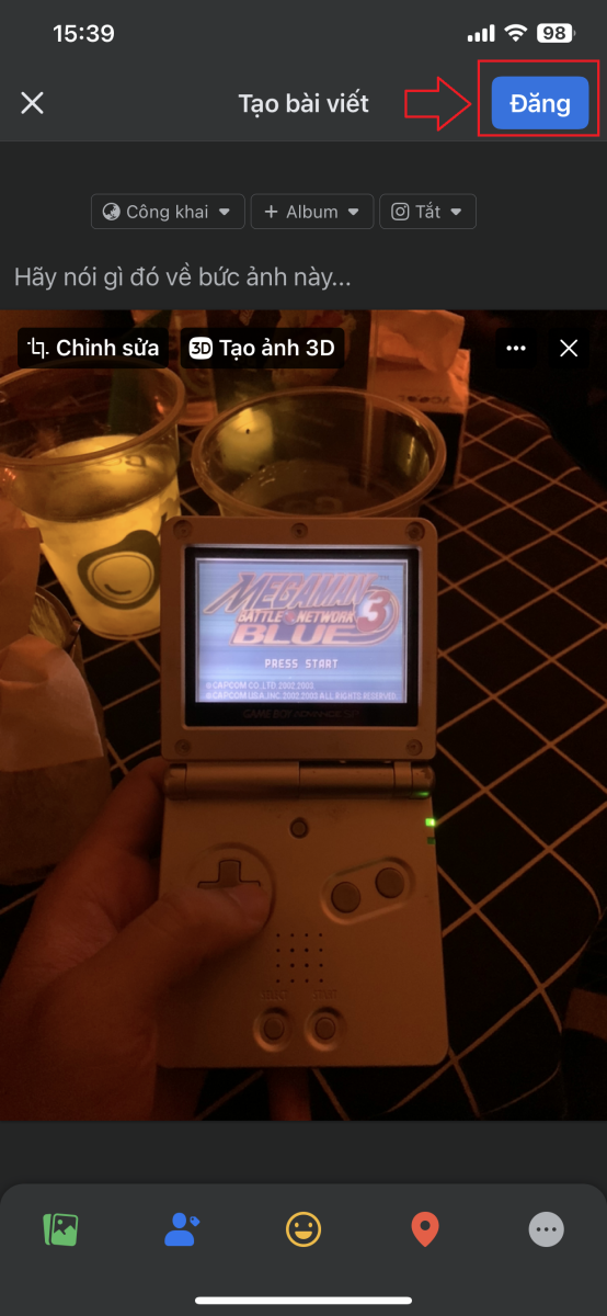 Đăng bài trên Facebook bằng điện thoại