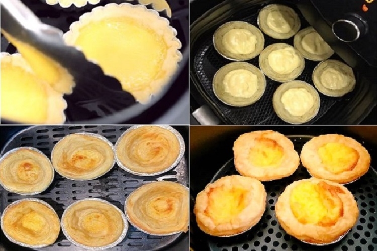 Nướng bánh tart trứng bằng nồi chiên không dầu