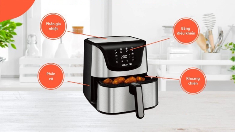 Review thiết kế nồi chiên không dầu Kalite Q6