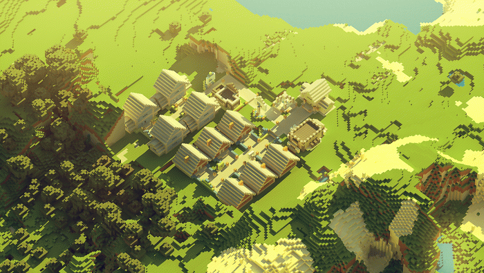 Hình nền Minecraft về ngôi làng (Ảnh 3)