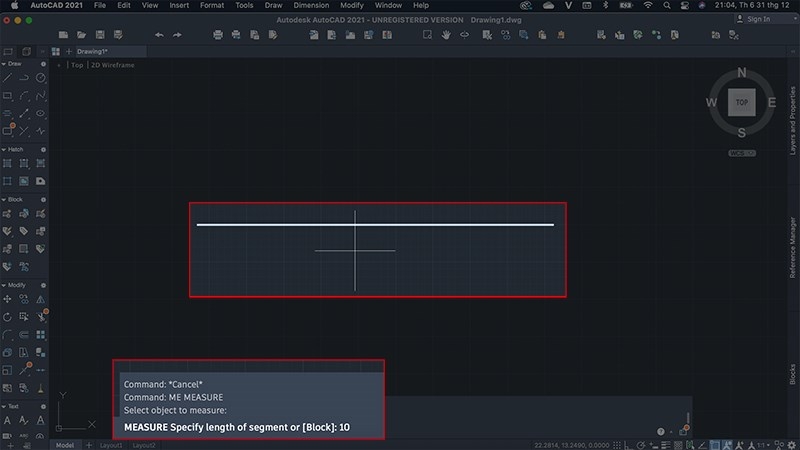 Chia đoạn thẳng trong CAD (Bước 4)