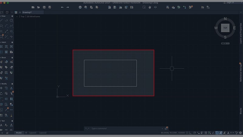 Vẽ hình chữ nhật bình thường trong CAD (Ảnh 4)