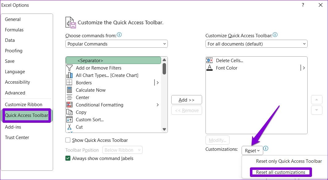 Mẹo sửa lỗi thanh công cụ Excel không hoạt động trên Windows (2)