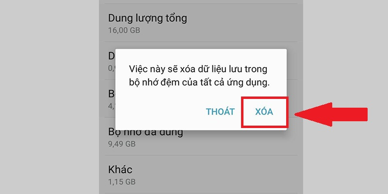 Xóa bỏ bộ nhớ đệm của ứng dụng Thư viện ảnh