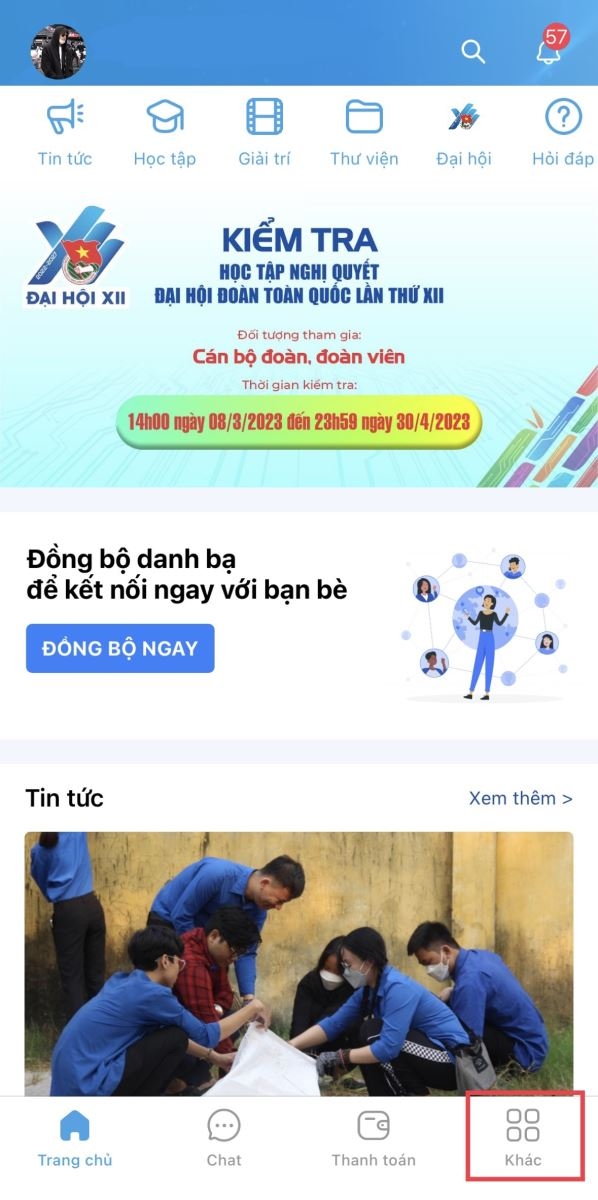 Hướng dẫn cách xóa tài khoản trên app Thanh Niên Việt Nam