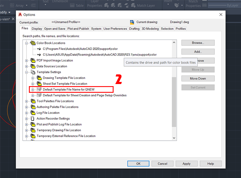 Cài đặt File Template trong AutoCAD&nbsp;(Bước 2)
