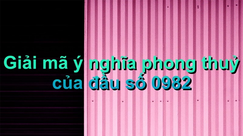 Ý nghĩa phong thuỷ của đầu số 0982