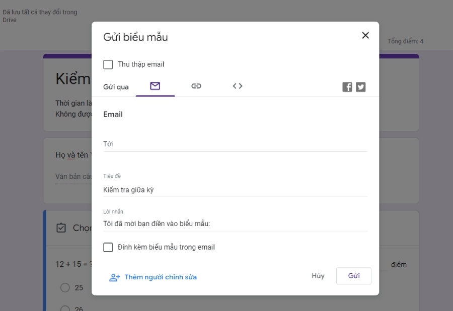 Cách tạo bài kiểm tra trên Google Form hình 11