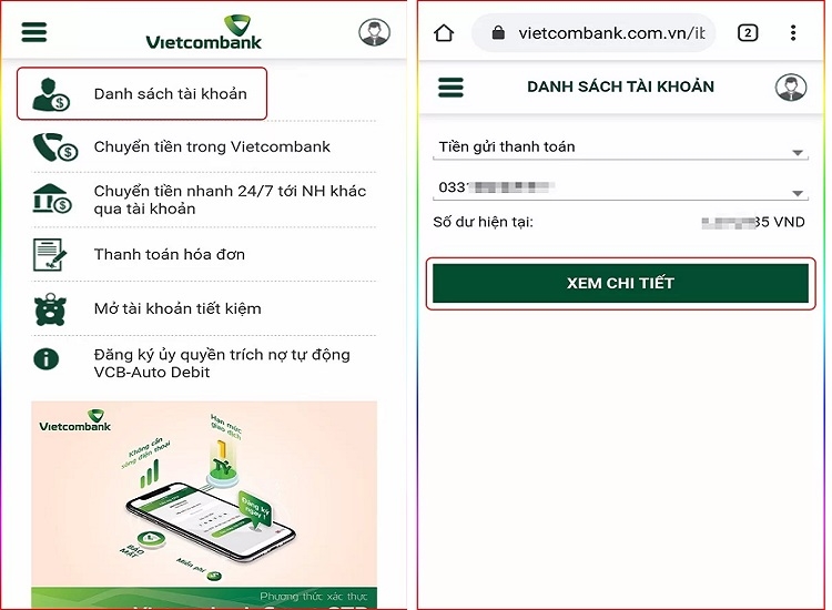 Kiểm tra số dư tài khoản Vietcombank (Ảnh 3)