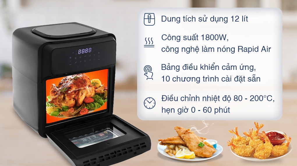 nồi chiên không dầu 10 lít giá rẻ-ảnh 3