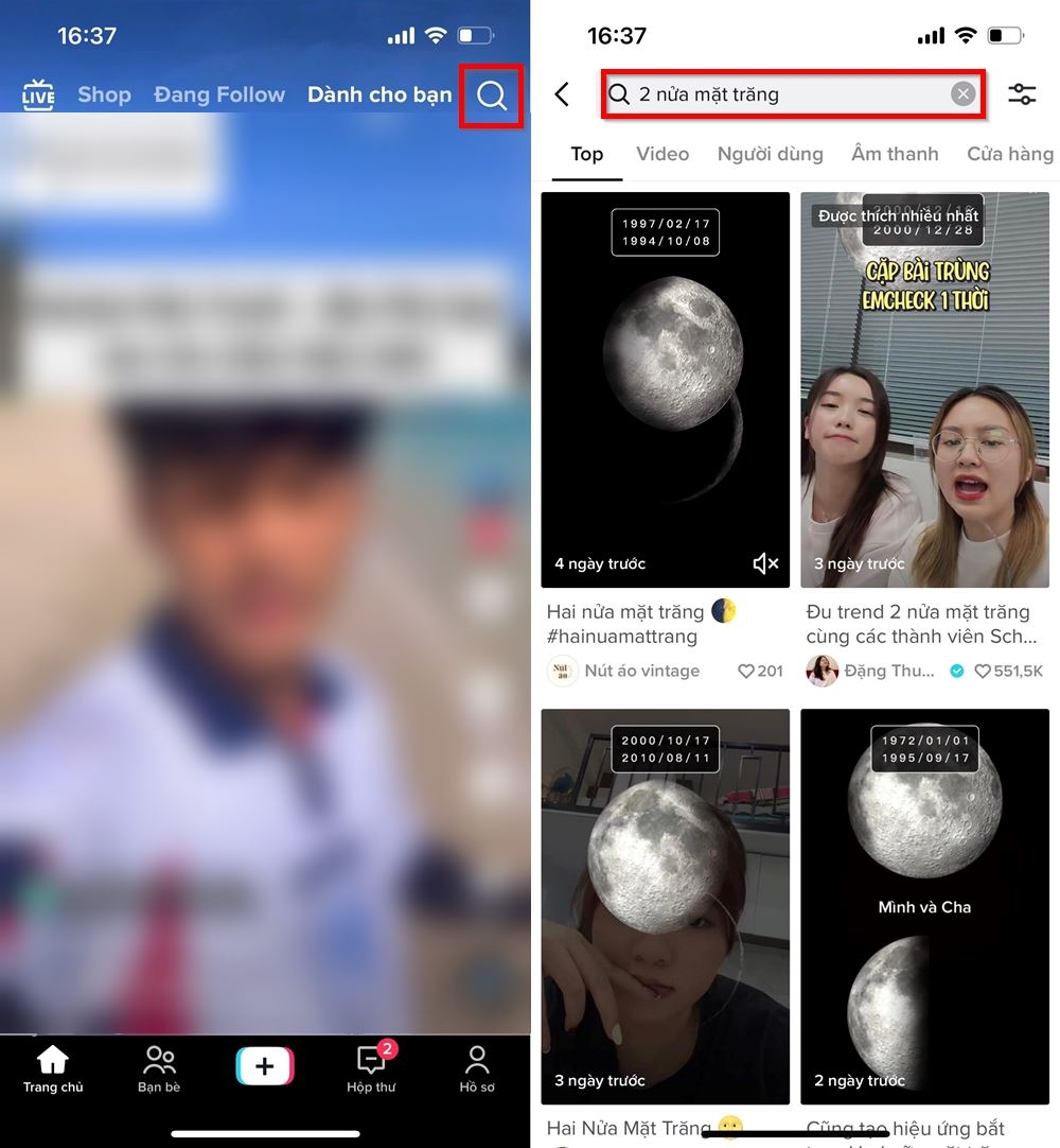 Cách ghép mặt trăng ngày sinh trên TikTok 1
