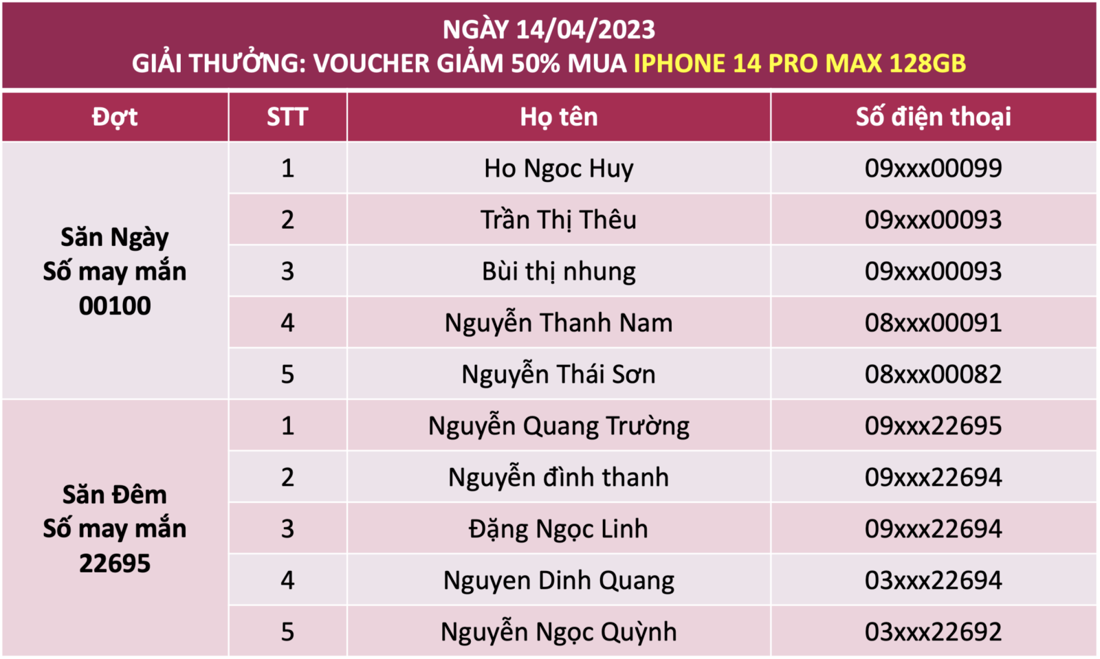 Minigame: Săn ngày săn đêm – Giảm sốc 50% giá