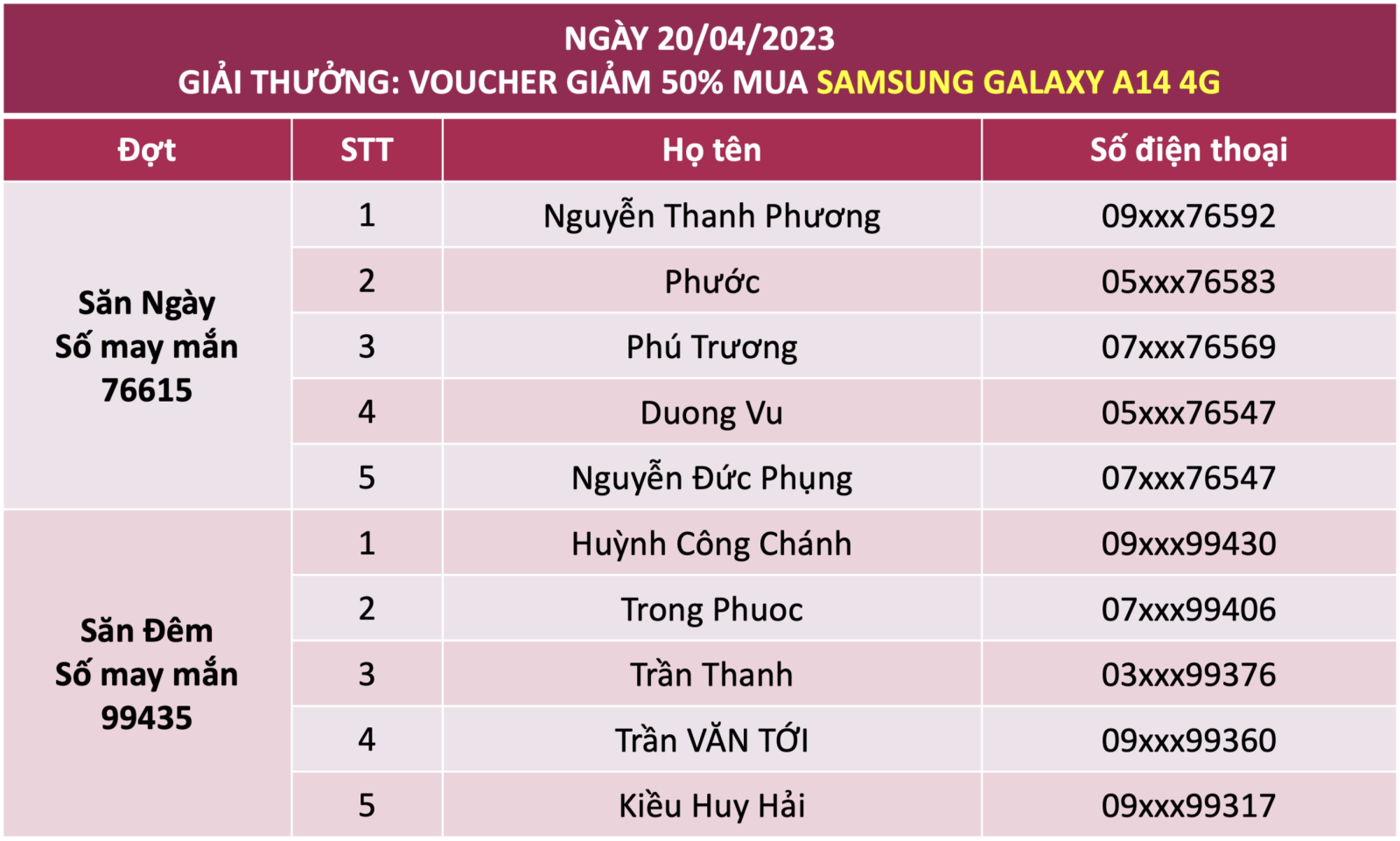 Minigame: Săn ngày săn đêm – Giảm sốc 50% giá