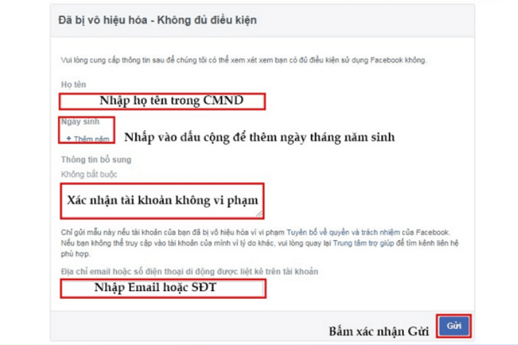 Cách khắc phục tình trạng tài khoản Facebook bị khóa 8