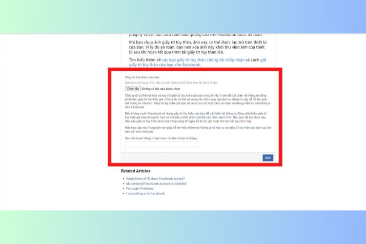 Cách khắc phục tình trạng tài khoản Facebook bị khóa 10