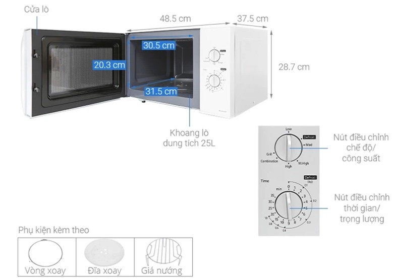 Cách đo kích thước lò vi sóng