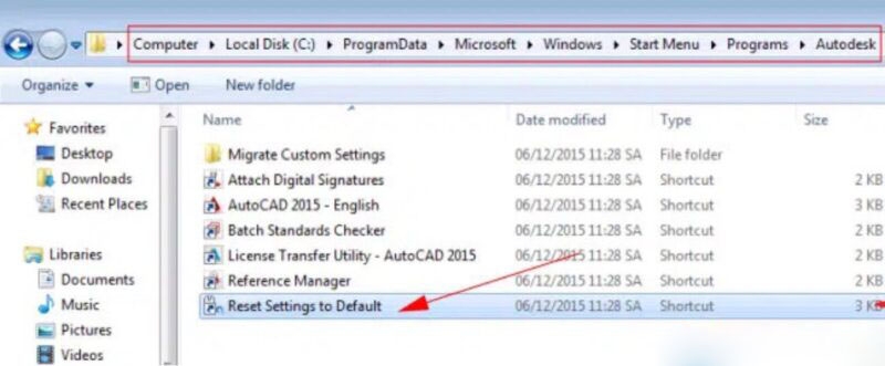 Chọn Reset Setings to Default