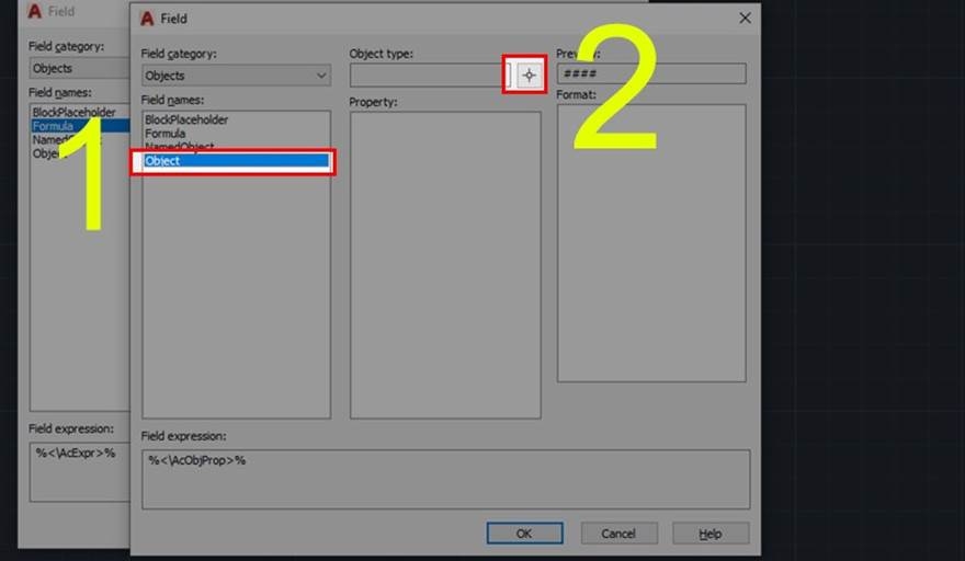 Chọn Objects và ký tự như hình trên