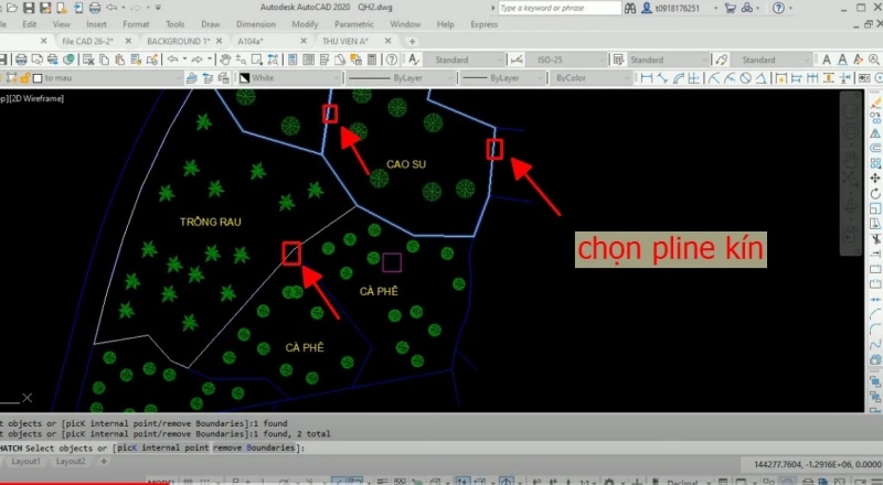 Tô màu trong CAD bằng lệnh tô vật liệu (Bước 6)