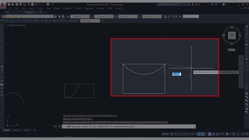 Nhập vào bán kính góc ở tâm
