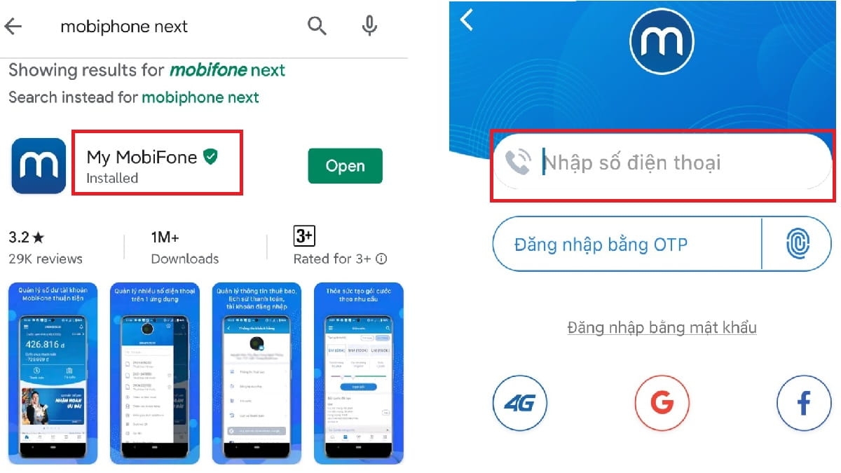Tải app My MobiFone và đăng nhập