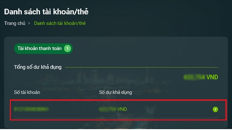 Kiểm tra lịch sử giao dịch Vietcombank trên VCB – iB@nking 03