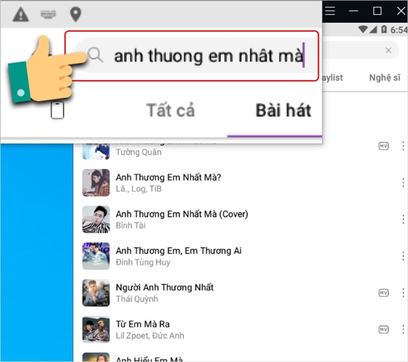 Tìm kiếm tên bài hát