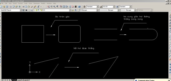 Sử dụng nhiều lệnh Fillet cùng một lúc với lệnh Applying multiple fillets