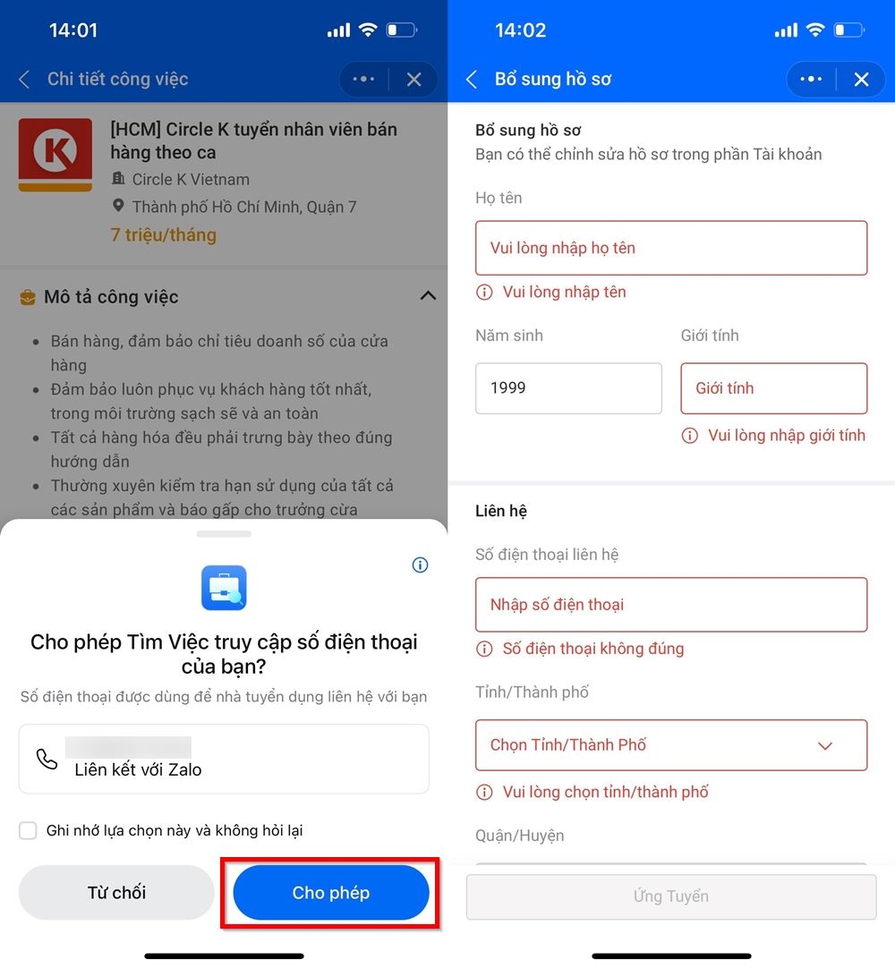Cách tìm việc trên Zalo đơn giản 4