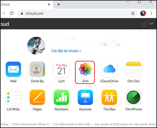 Truy cập Ảnh iCloud
