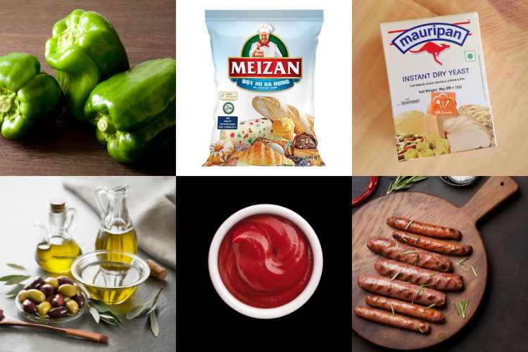 Nguyên liệu và dụng cụ cần thiết để nướng bánh pizza bằng lò vi sóng