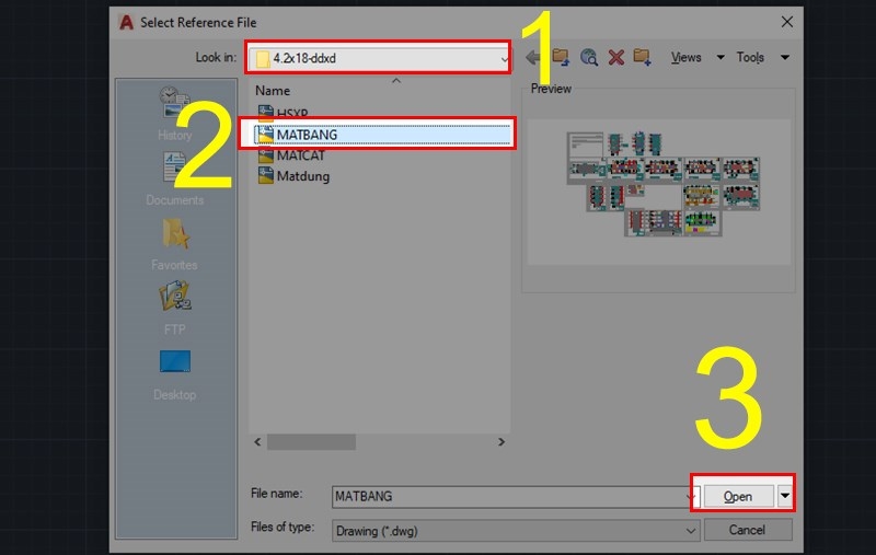 Hướng dẫn tạo Xref trong CAD (Bước 3)
