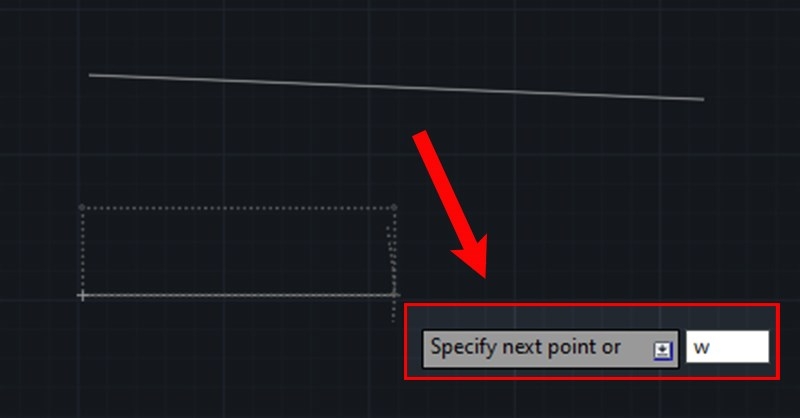 Sử dụng lệnh chỉnh độ dày đường Pline trong CAD (Bước 2)